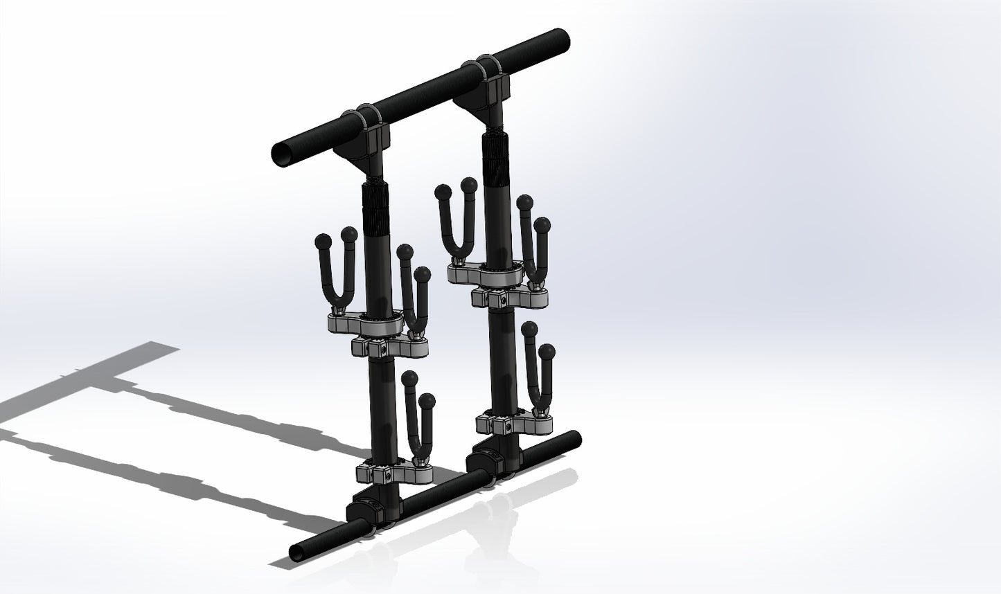 Polaris General 4 Seater, Mid Cage, 3 or 4 Place Rifle Mounting System. 3 Place Shown