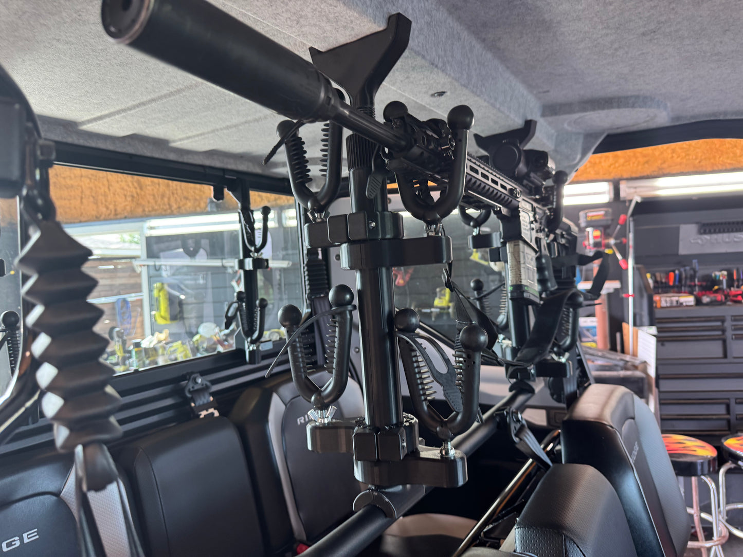 Kawasaki Ridge Crew, Camo HVAC, Mid Cage, 2,3, and 4 Place Rifle Mounting System